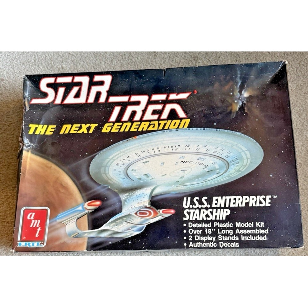 Vtg 1988 USS Enterprise Starship Star Trek Next Generation AMT Ertl 6619 Model